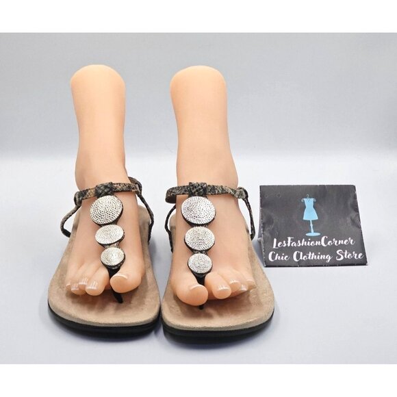 Vionic Women's Snake Print Lizbeth T-strap Orthotic Sandal Sz 11 2525 - Picture 9 of 16